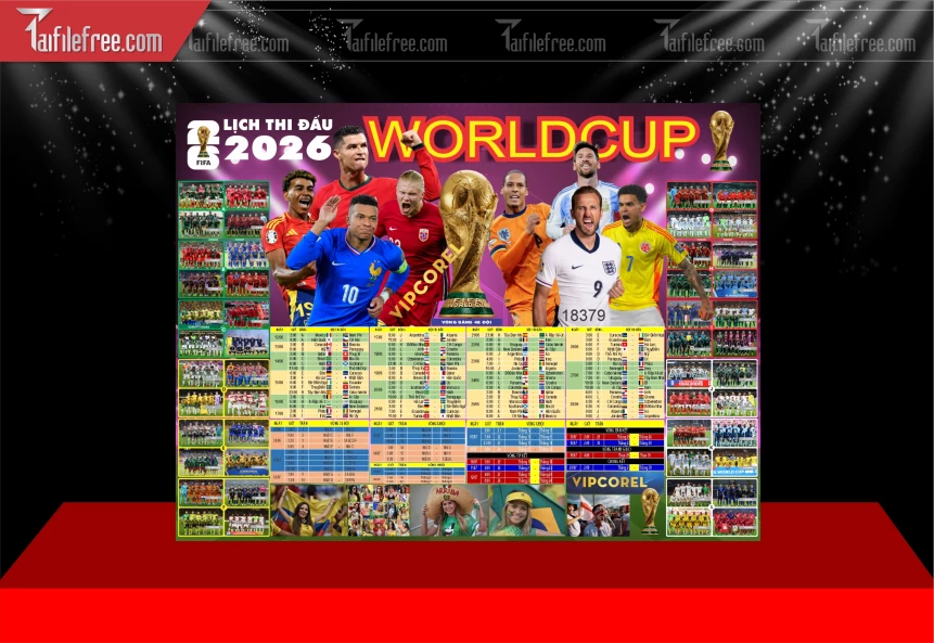 Mẫu Bảng Lịch Thi Đấu Fifa Ưorld Cup 2026_BH717