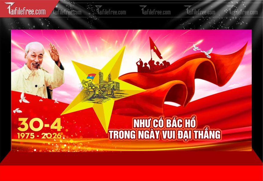 Mẫu Phông Nền Lễ Mừng Giải Phóng Miền Nam 30/4 Vector_BH724