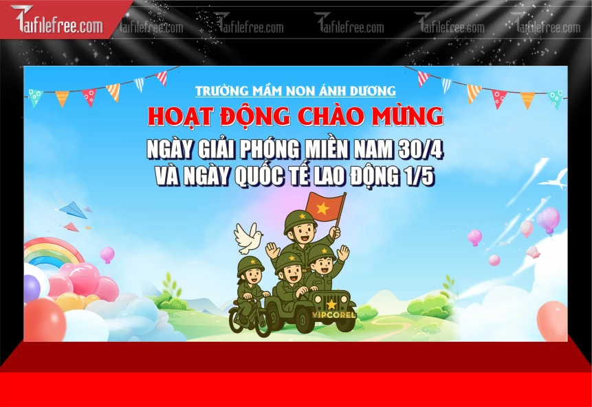 Mẫu Phông Nền Lễ Mừng Giải Phóng Miền Nam 30/4 Vector_BH725