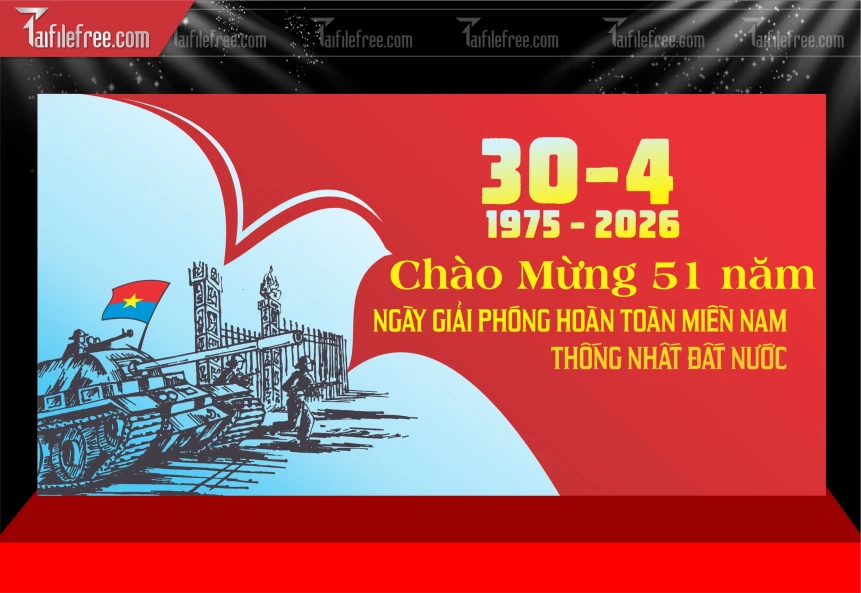 Mẫu Phông Nền Lễ Mừng Giải Phóng Miền Nam 30/4 Vector_BH726