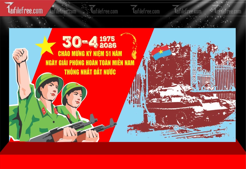 Mẫu Phông Nền Lễ Mừng Giải Phóng Miền Nam 30/4 Vector_BH727