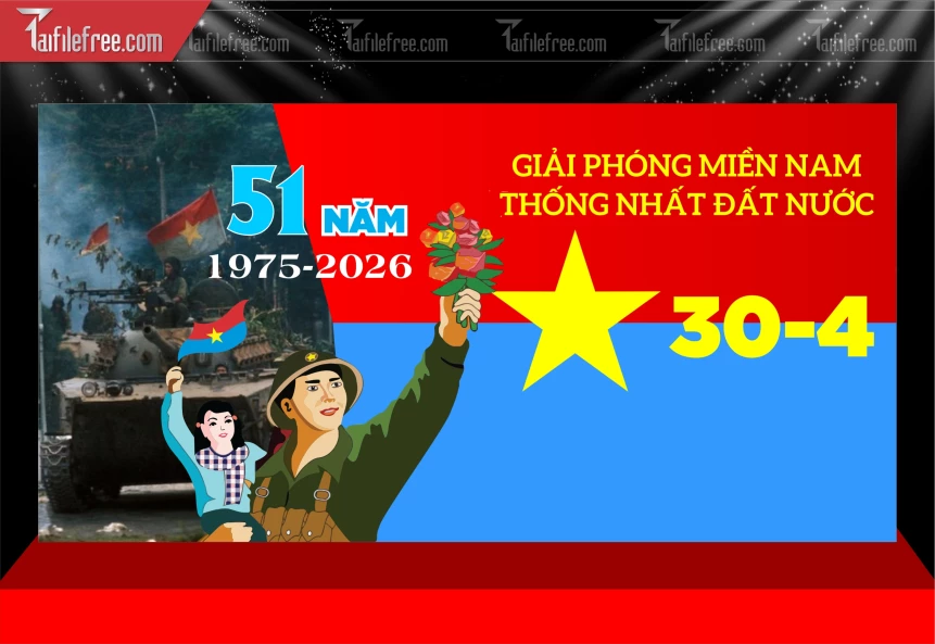 Mẫu Phông Nền Lễ Mừng Giải Phóng Miền Nam 30/4 Vector_BH728