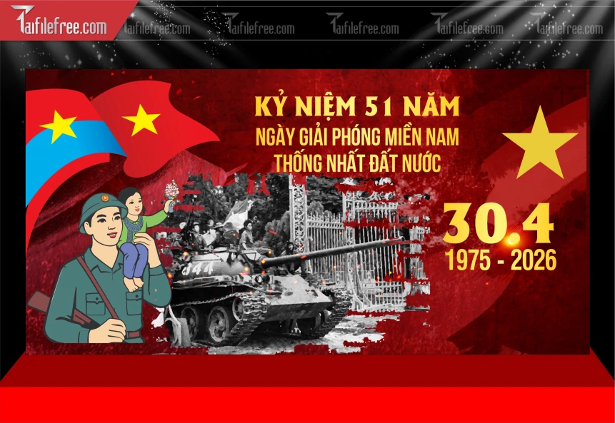 Mẫu Phông Nền Lễ Mừng Giải Phóng Miền Nam 30/4 Vector_BH729