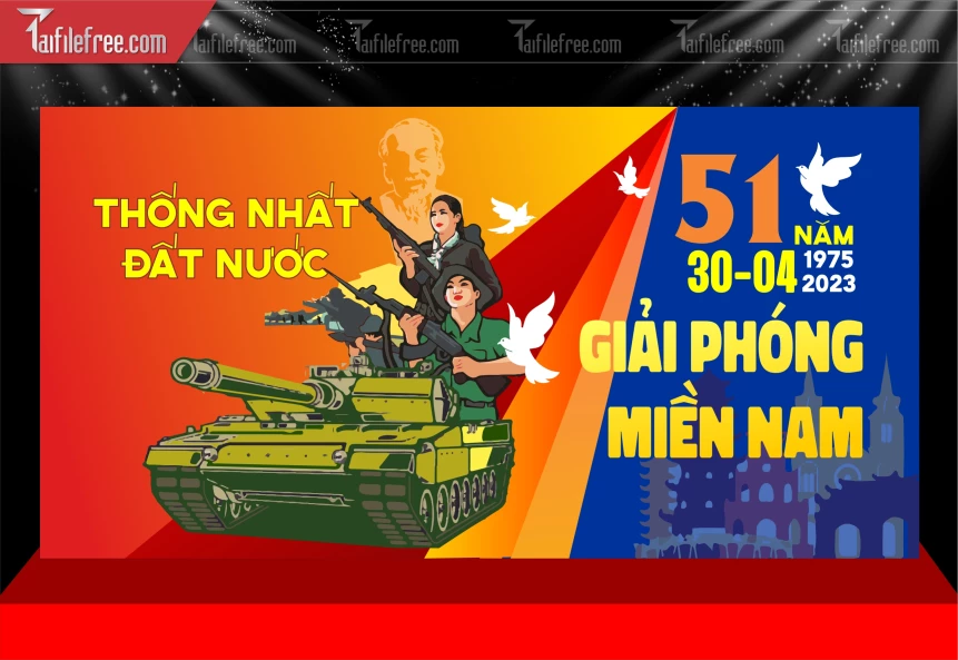 Mẫu Phông Nền Lễ Mừng Giải Phóng Miền Nam 30/4 Vector_BH730