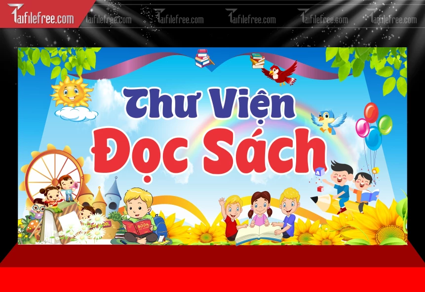 Mẫu Phông Nền Thư Viện Đọc Sách_BH785