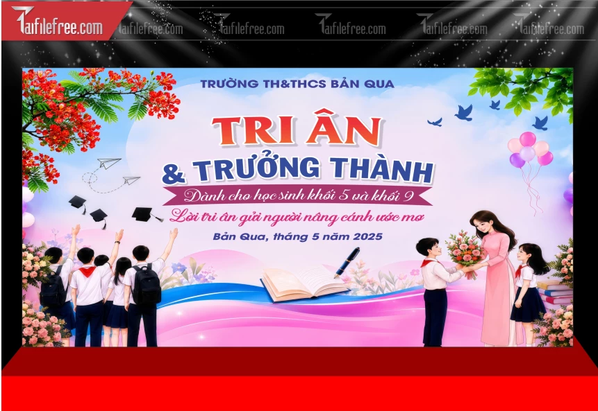 Mẫu Phông Nền Lễ Tổng Kết Tri Ân Trưởng Thành_BH834