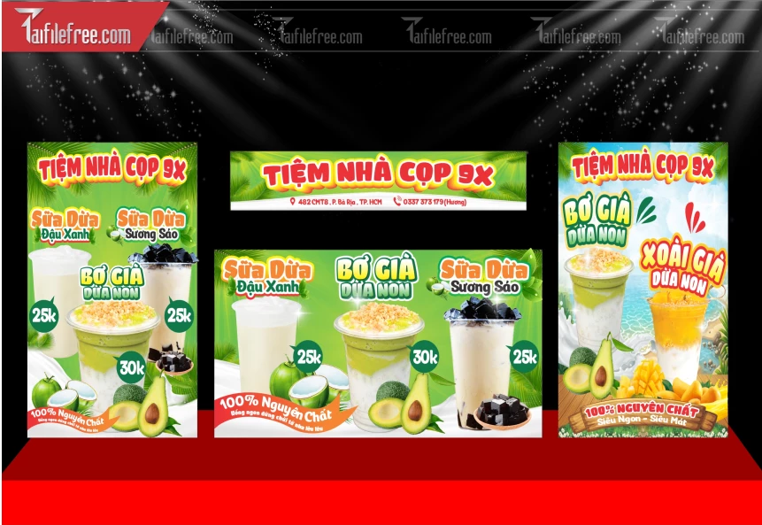 Mẫu Dcal Dán Xe Bán Hàng, Tiệm Trà Sữa_BH853