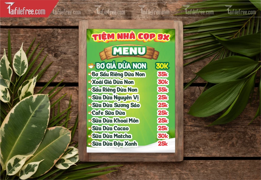 Menu Tiệm Dừa_BH854