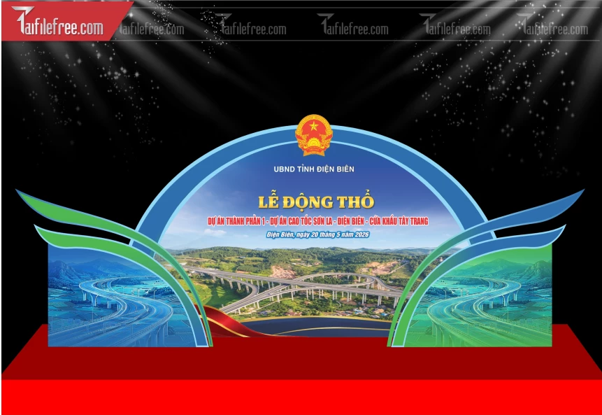 Mẫu Background Lễ Động Thổ_BH855