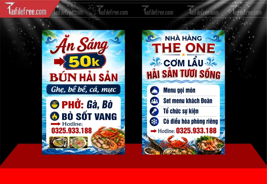 Biển Hiệu, Bảng Hộp Đèn Tiệm Bún Hải Sản _BH880