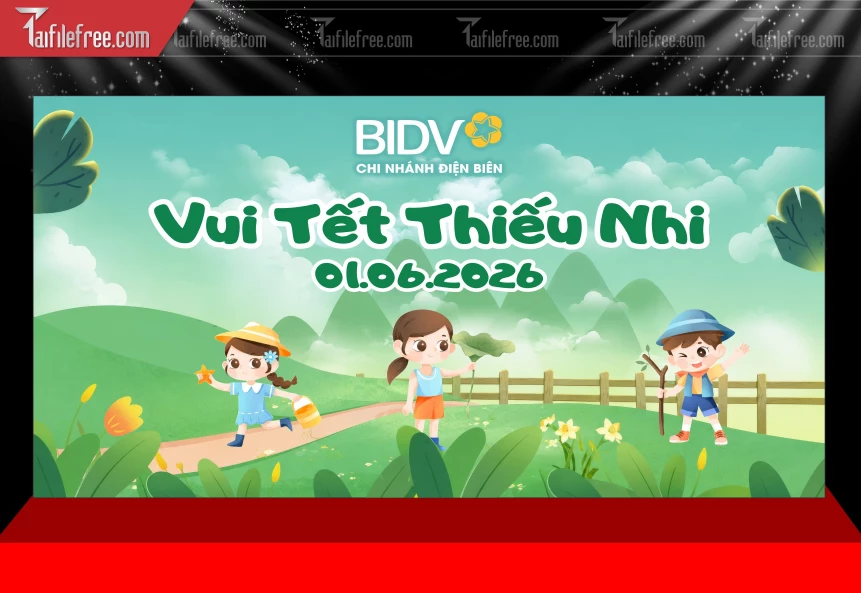 Mẫu Phông Nền Chúc Mừng Ngày Quốc Tế Thiếu Nhi_BH887