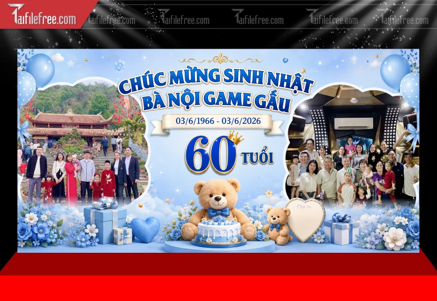 Mẫu Phông Nền Nền Sân Khấu Sinh Nhật Đẹp_BH894