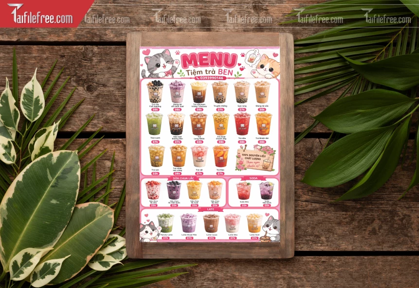 Menu Tiệm Trà Sữa_BH899