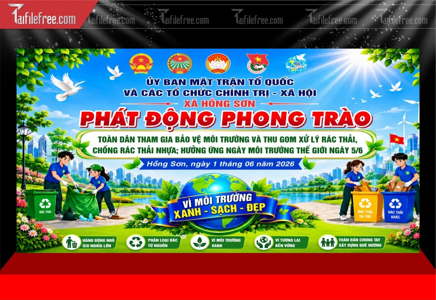 Mẫu Phát Động Phong Trào Về Môi Trường Đẹp_BH907