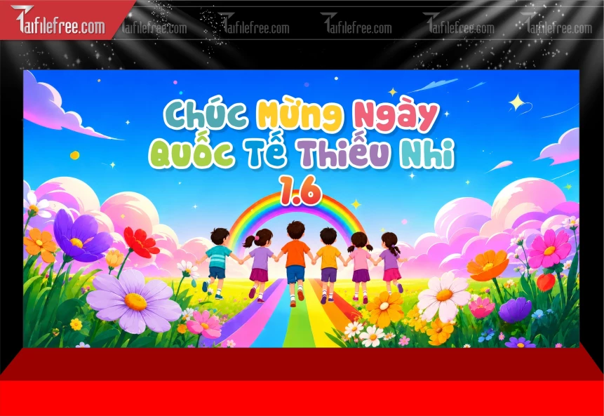 Mẫu Phông Nền Chúc Mừng Ngày Quốc Tế Thiếu Nhi_BH909