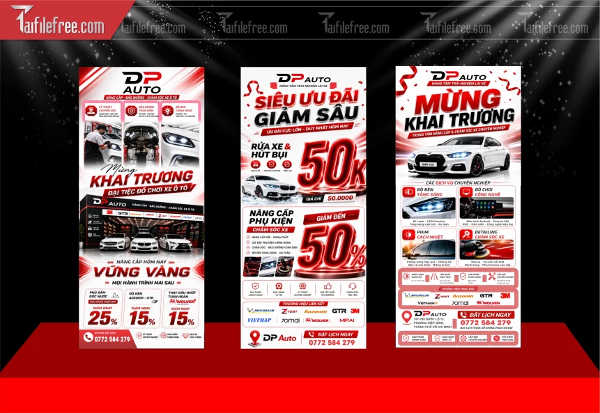 Mẫu Standee Khai Trương Tiệm Xe_BH910