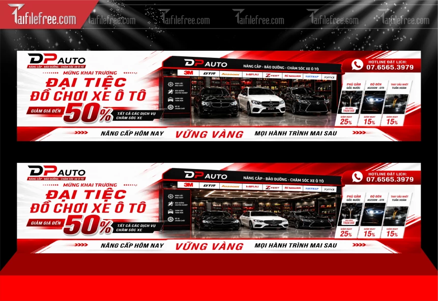 Mẫu Băng Rôn Khai Trương Tiệm Xe_BH911