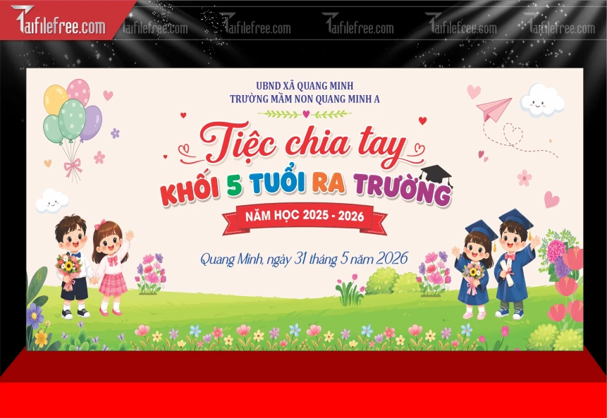 Mẫu Phông Nền Lễ Tổng Kết Trường Mầm Non _BH913