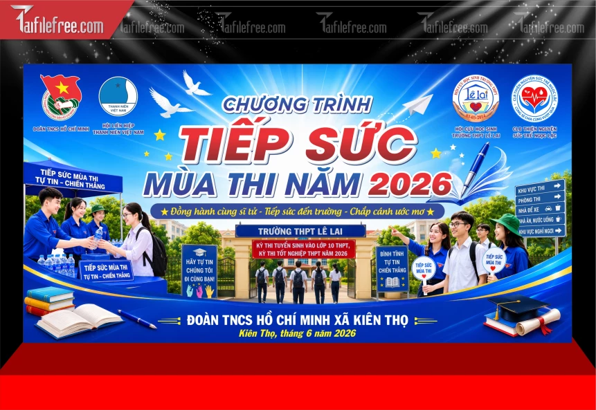 Mẫu Phông Nền Tiếp Sức Mùa Thi TNCSHCM_BH928