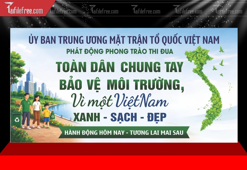 Mẫu Phông Nền Bảo Vệ Môi Trường Xanh Sạch Đẹp_BH936