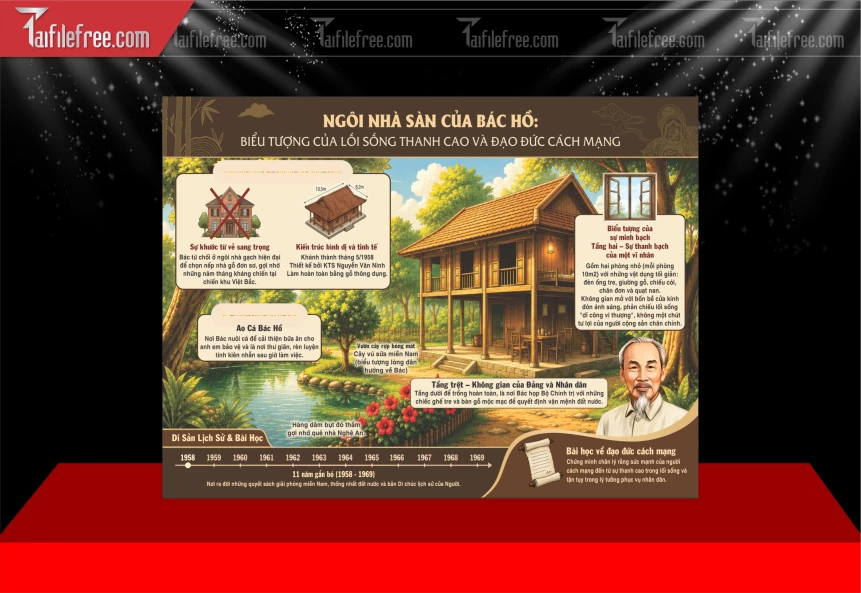 Mẫu Tranh Giới Thiệu Về Nhà Sàn Bác Hồ_BH942