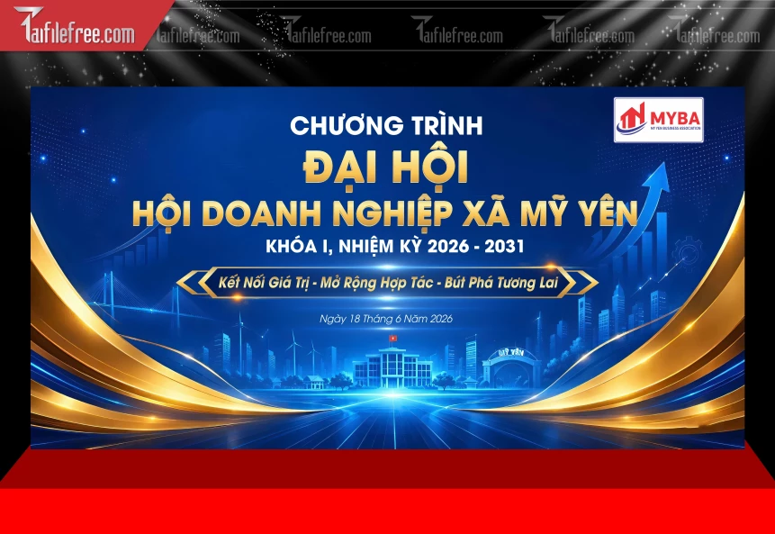 Mẫu Phông Nền Chương Trình Đại Hội Doanh Nghiệp Xã Mỹ Yên_BH948