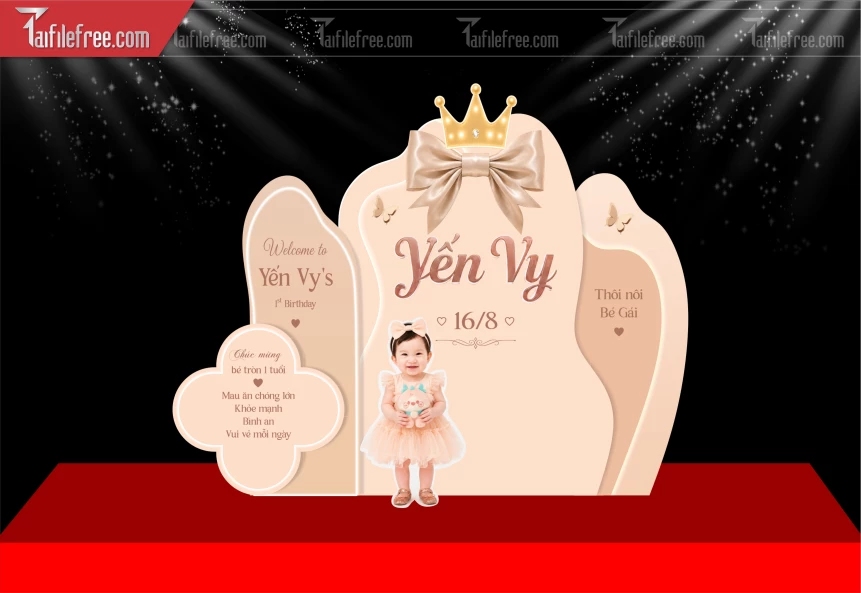 Mẫu Background Sinh Nhật Đầy Tháng Thôi Nôi_BH968