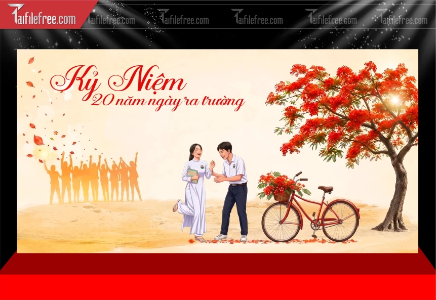 Mẫu Phông Nền Kỷ Niệm 20 Năm Ngày Ra Trường_BH976