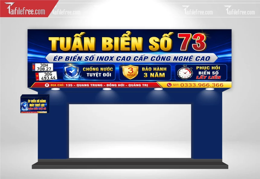 Biển Quảng Cáo, Bảng Hiệu Tiệm Ép Biển Số_BH991