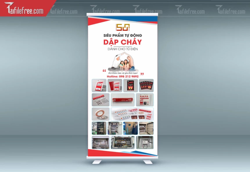 File Thiết Kế Standee Sản Phẩm Dập Cháy Cho Tủ Điện_BR179