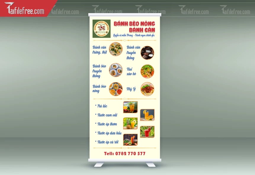 File Thiết Kế Standee Food, Bánh Bèo Nóng_BR180