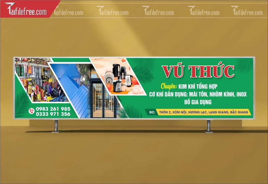 Banner Quảng Cáo Kim Khí Tổng Hợp, Cơ Khí Dân Dụng_BR198