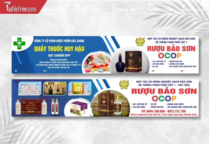 Banner Quầy Thuốc, Baner Rượu Bảo Sơn_BR220