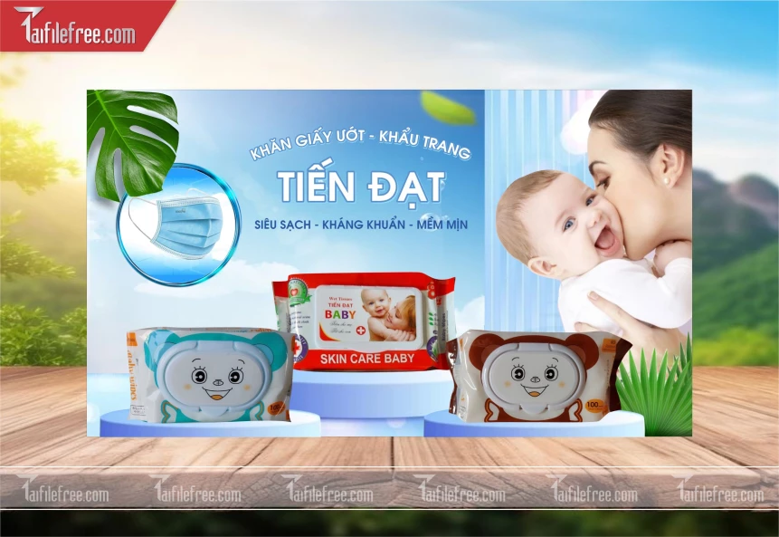 Banner Đẹp, Bìa Face Book Khăn Giấy,  Khẩu Trang Tiến Đạt_BR235