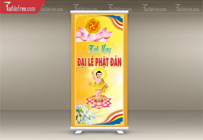 File Thiết Kế Standee Phật Giáo Mừng Đại Lễ Phật Đản_BR35