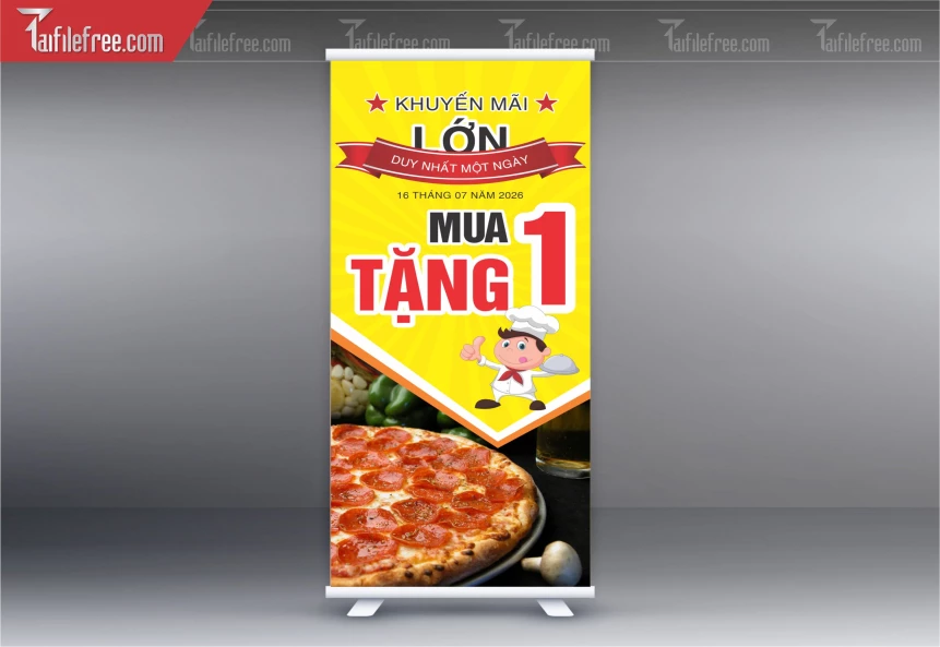 File Thiết Kế Standee Khuyến Mãi, Standee Piza_BR47