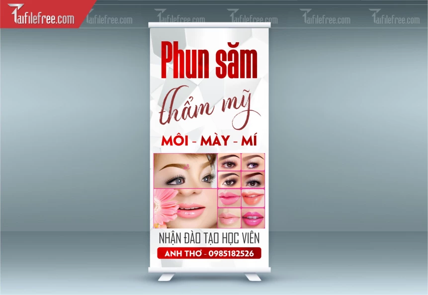 File Thiết Kế Standee Spa Phun Xăm - Thẩm Mỹ_BR50