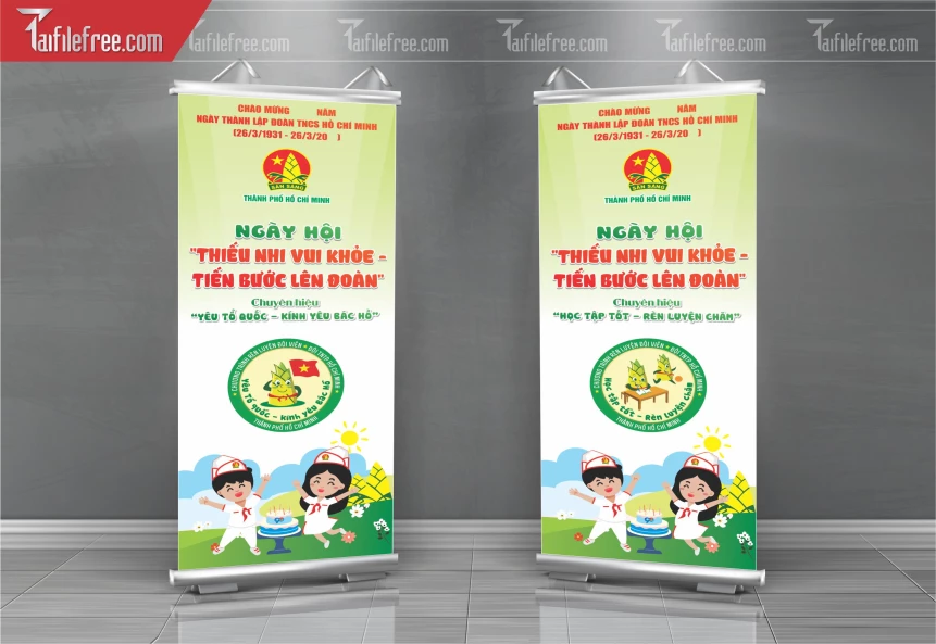 File Thiết Kế Standee Đội Thiếu Nhi Vui Khỏe Tiến Bước Lên Đoàn_BR66