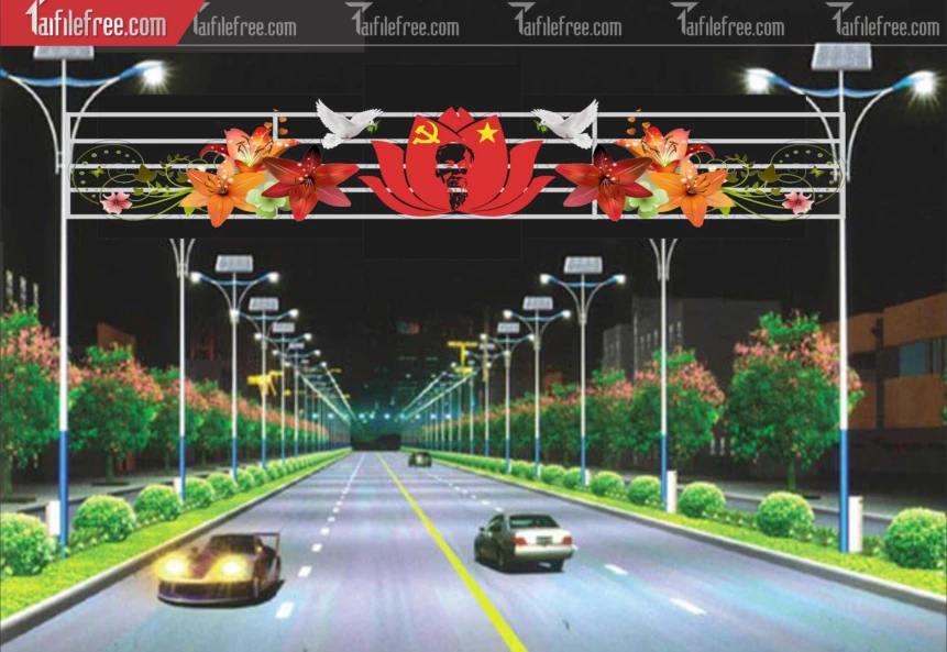 Cổng Chào Cnc Trang Trí Led Đường Phố_CNC133