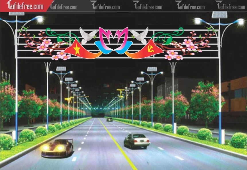 Cổng Chào Cnc Trang Trí Led Đường Phố_CNC137