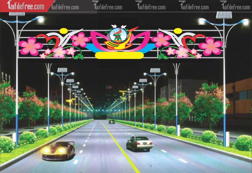 Cổng Chào Cnc Trang Trí Led Đường Phố_CNC138