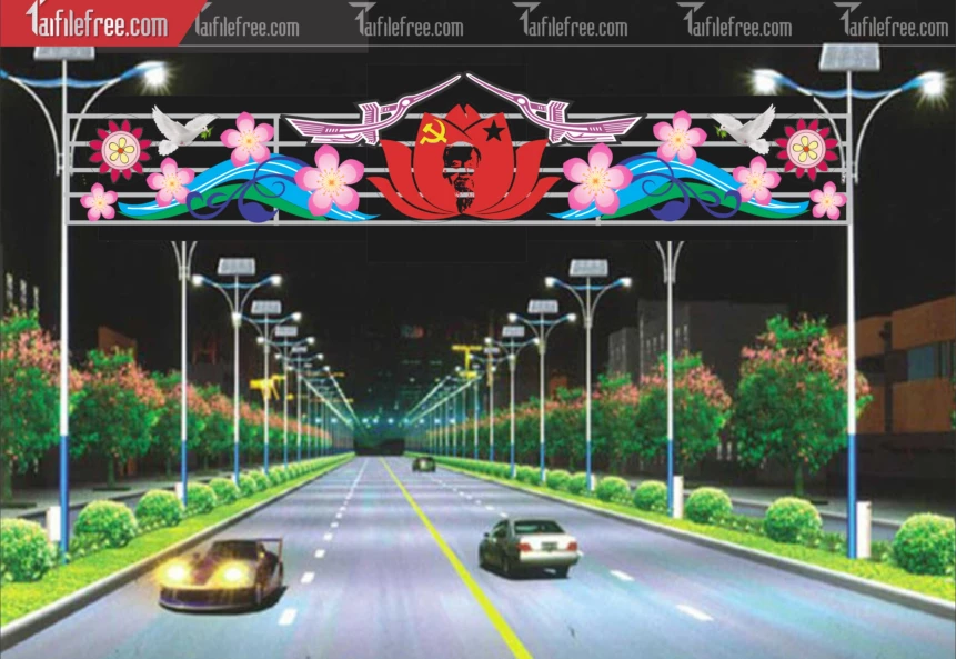 Cổng Chào Cnc Trang Trí Led Đường Phố_CNC139