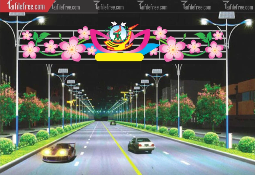 Cổng Chào Cnc Trang Trí Led Đường Phố_CNC140