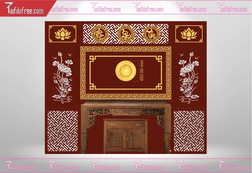 Mẫu File Vector CNC Phòng Thờ Đẹp_CNC146