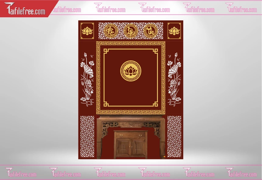 Mẫu File Vector CNC Phòng Thờ Đẹp_CNC148