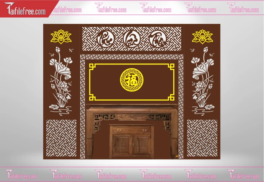 Mẫu File Vector CNC Phòng Thờ Đẹp_CNC149