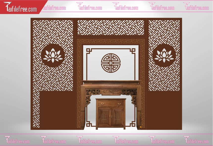 Mẫu File Vector CNC Phòng Thờ Đẹp_CNC151