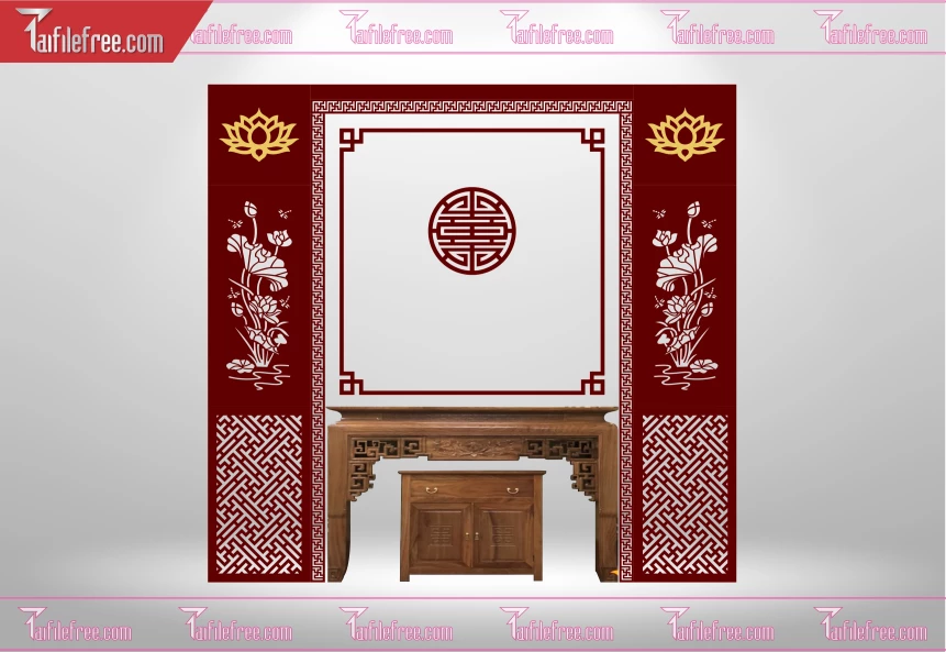 Mẫu File Vector CNC Phòng Thờ Đẹp_CNC153