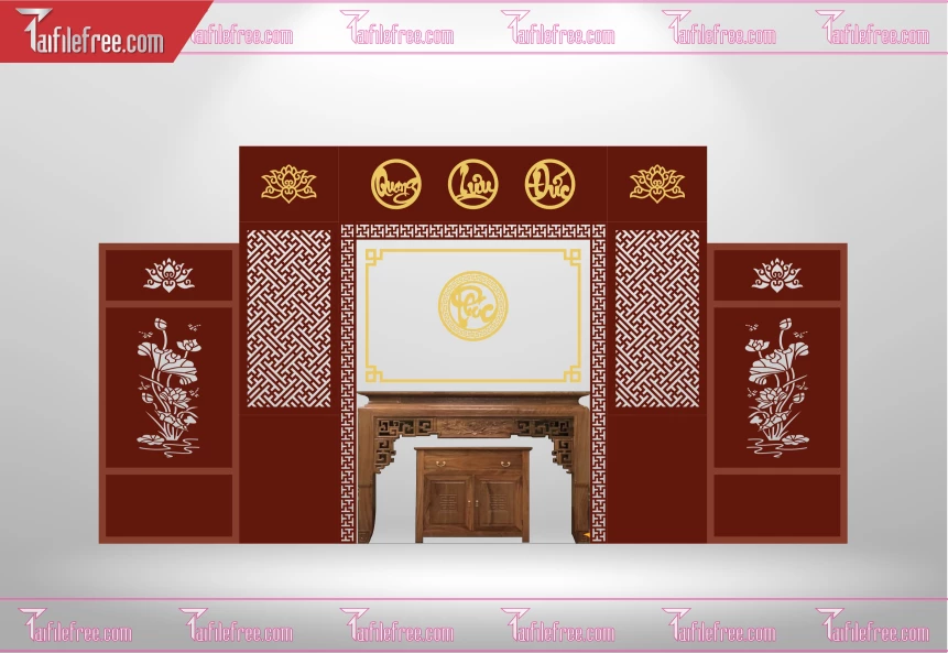 Mẫu File Vector CNC Phòng Thờ Đẹp_CNC156