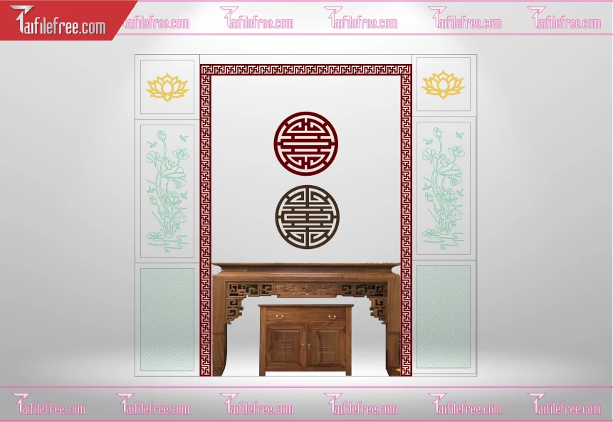 Mẫu File Vector CNC Phòng Thờ Đẹp_CNC159